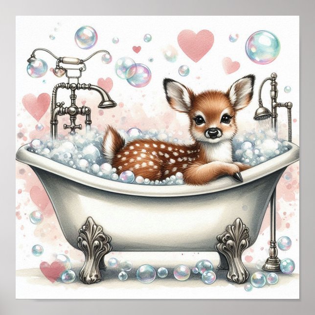 Poster Buble Bath Deer (Devant)