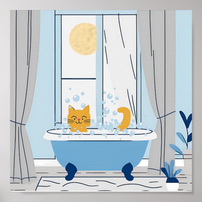 Poster Buble Bathtime pour Kitty (Devant)