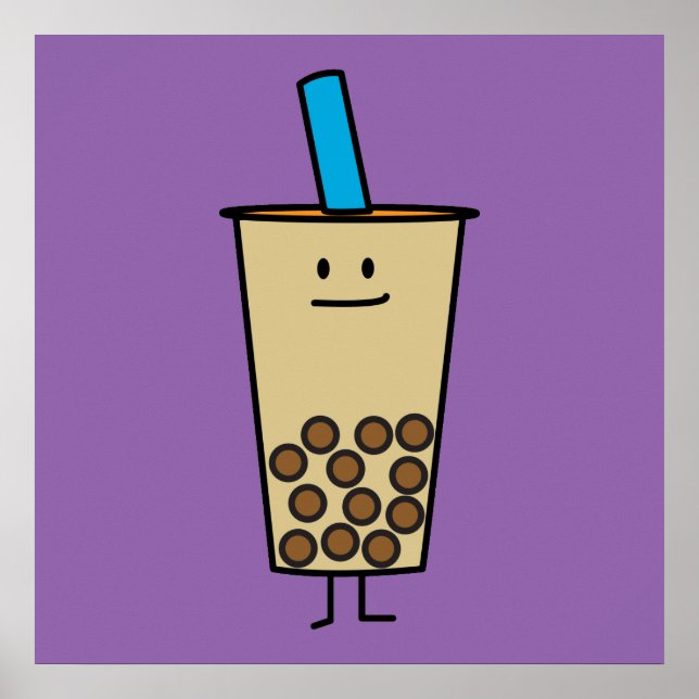 Poster Buble Boba Pearl Milk Tea Tapioca boules (Devant)