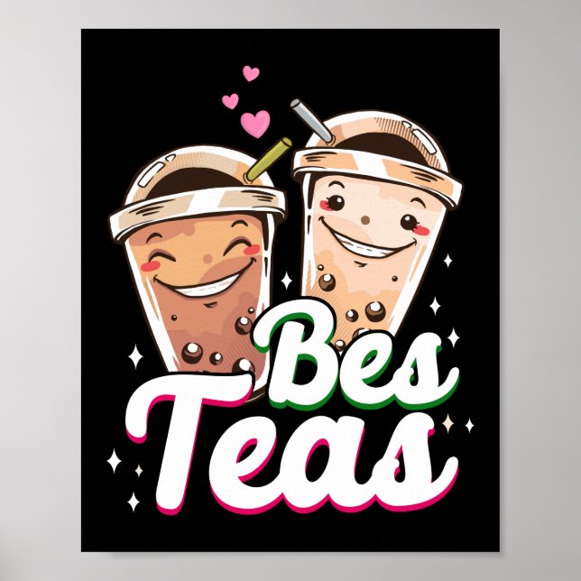 Poster Buble Boba Tea Bes Teas Best Friends (Devant)