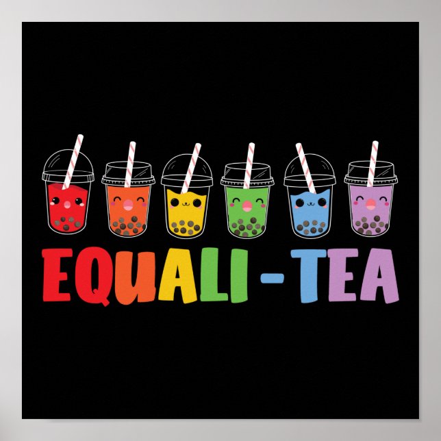 Poster Buble Boba Tea Equali-Tea LGBT Pride Arc-en-ciel (Devant)