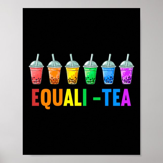 Poster Buble Boba Tea Equali-Tea Lgbt Pride Arc-en-ciel (Devant)