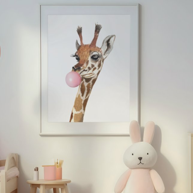 Poster Buble Gum Cute Giraffe Nourriture Enfant (Créateur téléchargé)