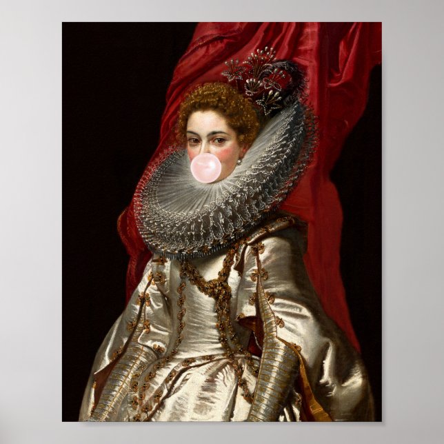 Poster Buble Gum Diva avec Dentelle Ruff (Devant)