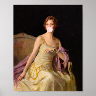 Poster Buble Gum Diva en robe jaune