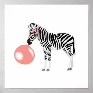 Poster Buble Gum Zebra Blowbble