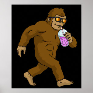 Poster Buble Thé Cadeau Enfants Bigfoot Boba Thé Buble Th