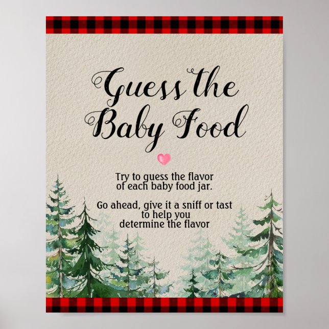 Poster bûcheron Guess the Baby Food Sign (Devant)