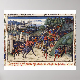 Poster Buchmalerei Mittelalter Kreuzzug