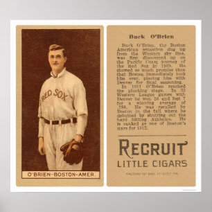 Poster Buck O'Brien Red Sox Baseball 1912