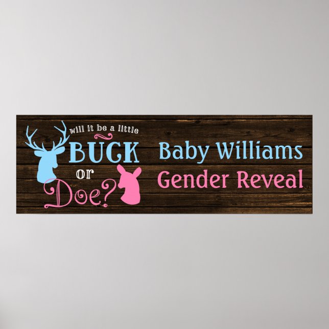 Poster Buck or Doe Genre Revevela Party Banner (Devant)