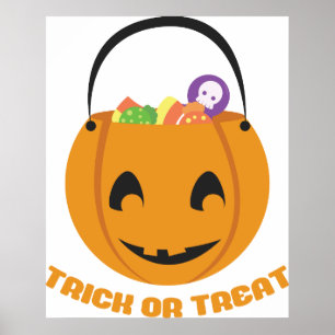 Poster Bucket Citrouille d'Halloween