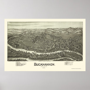 Poster Buckhannon, WV Panoramic Map - 1900