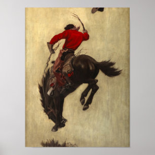 Poster Bucking Bronco, 1903 par Newell Convers Wyeth