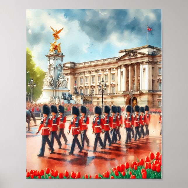 Poster Buckingham Palace London Watercolor (Devant)
