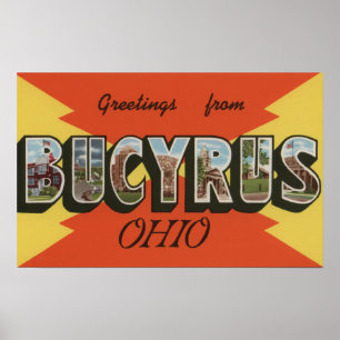 Poster Bucyrus, lettre ScenesBucyrus, OH d'OhioLarge