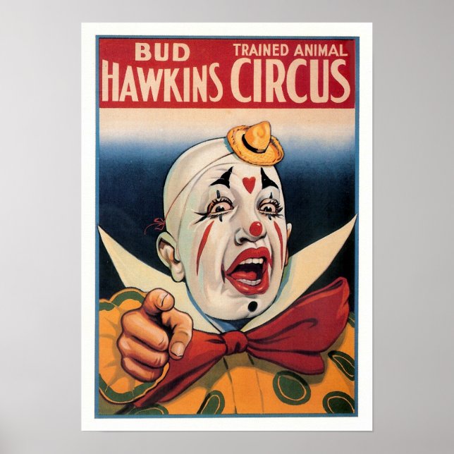Poster Bud Hawkins Circus Vintage (Devant)