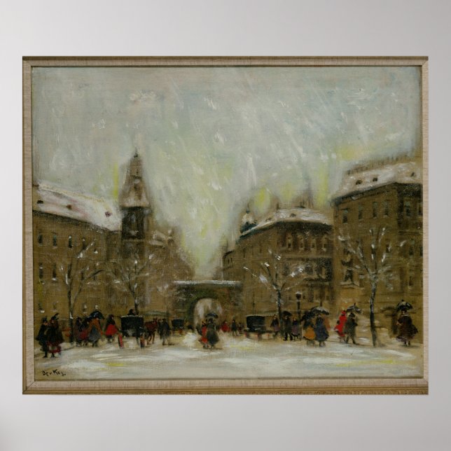 Poster Budapest dans la neige (Devant)