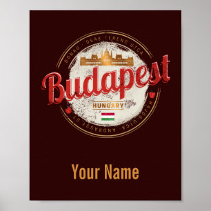 Poster Budapest Design Hongrie Parlement Vintage