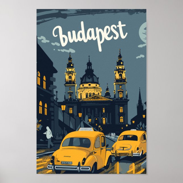 Poster Budapest Hongrie Célèbre Place de Voyage Carte pos (Devant)