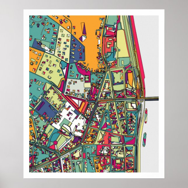 Poster Budapest, Hongrie | Plan de ville (Devant)