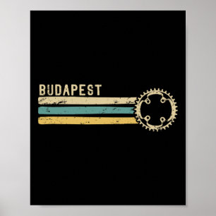 Poster Budapest Hongrie Vintage Rétro Années 70 80s Cycli