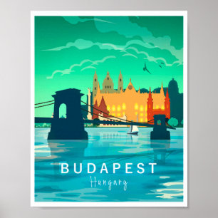 Poster Budapest Retro Print, Hongrie Wall art