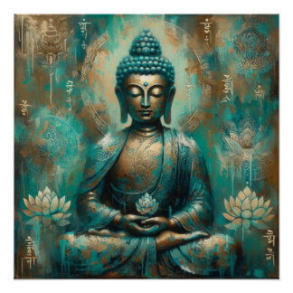 POSTER BUDDHA MEDITATING AP #10