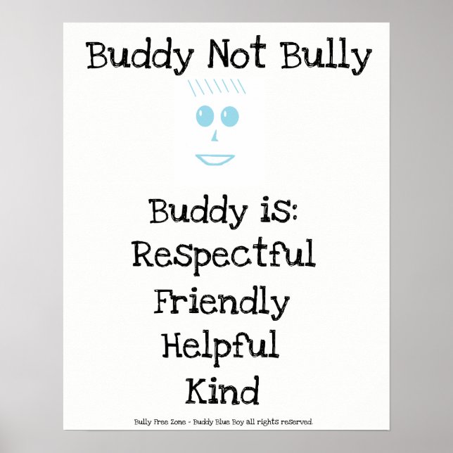Poster Buddy Pas Bully Blue Boy (Devant)