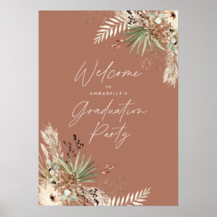 Poster Budget graduation pampas terracotta moderne élégan
