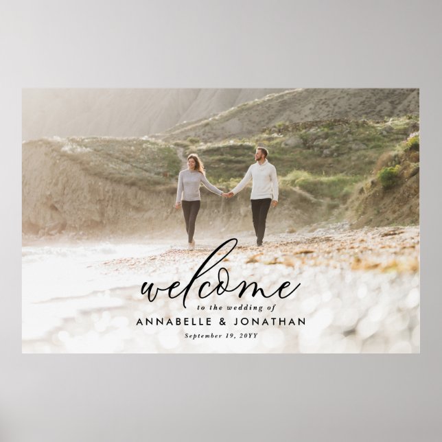 Poster Budget simple mariage photo bienvenue eucalyptus p (Devant)