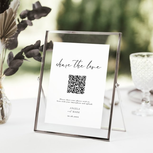 Poster Budget Simple Partager le code d'amour QR (Créateur téléchargé)