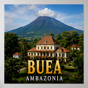 Poster Buea Mont Cameroun et Hauts Plateaux Tropicaux