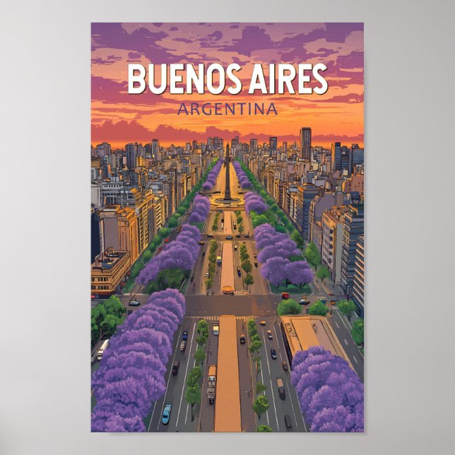 Poster Buenos Aires Argentine Travel Art Vintage (Devant)