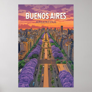 Poster Buenos Aires Argentine Voyage Art Rétro