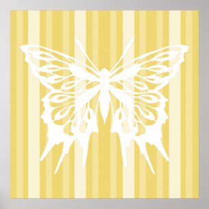 Poster Buff Victorian Lady Stripe avec Papillon