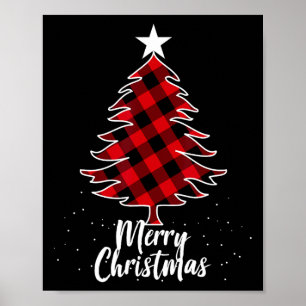 Poster Buffalo a plaid de l'arbre de Noël pour maman papa