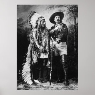 Poster Buffalo Bill Cody  & Sitting Bull - Circa 1885