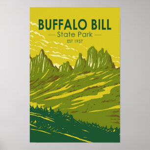 Poster Buffalo Bill State Park Wyoming Vintage