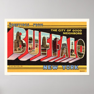 Poster Buffalo New York - Rétro Salutation Imprimer