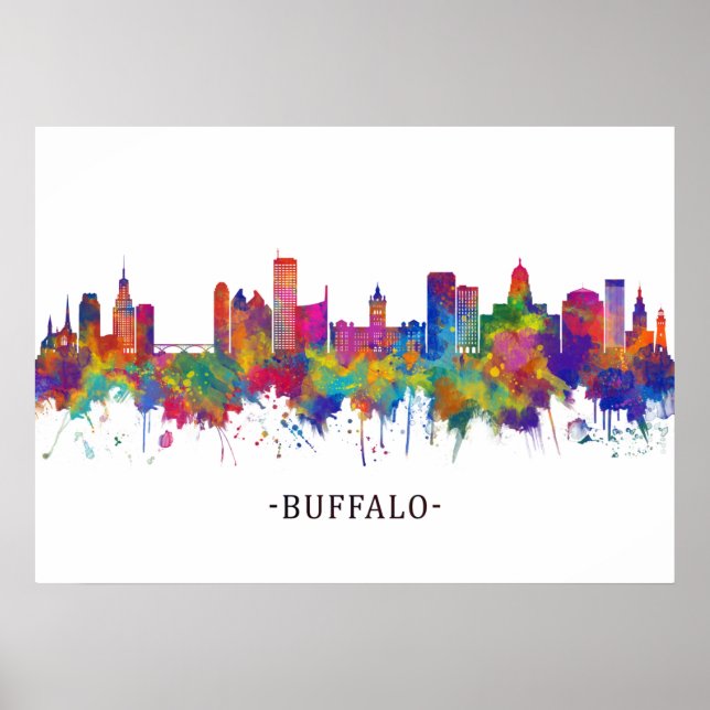 Poster Buffalo New York Skyline (Devant)