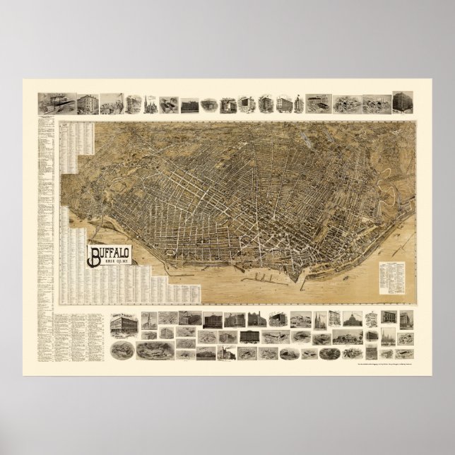 Poster Buffalo, NY Carte panoramique - 1902 (Devant)