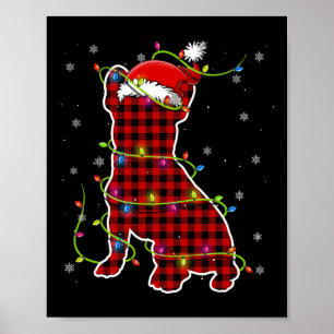 Poster Buffalo Plaid Bulldog Père Noël Christmas Pyjama M