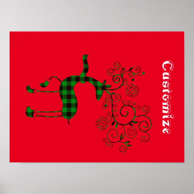 Poster Buffalo Plaid Christmas Deer Thunder_Cove (Devant)