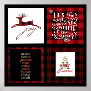 Poster Buffalo Plaid with Christmas Citations