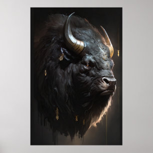 Poster Buffalo Portrait Animal Nature Art