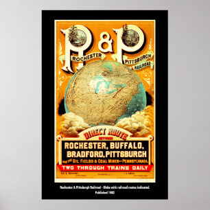 Poster Buffalo Rochester & Pittsburg Railroad Travel