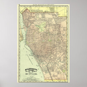 Poster Buffalo Street Map, 1892