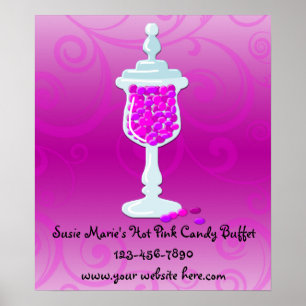 Poster Buffet de bonbons fuchsia rose chaud