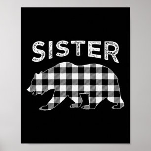 Poster Buffle Noir Et Blanc Plaid Soeur Ours Christma
